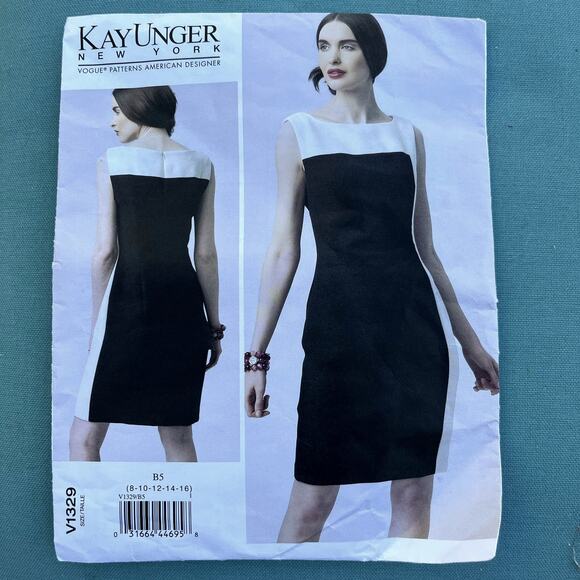 Vogue Easy Pattern V1329 Kay Unger Misses' Dress Sizes 8-16 - Picture 1 of 4